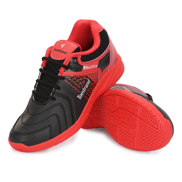 Badminton Squash Table Tennis Volleyball Non-Marking Shoe with Power Cushion (RED) - Image 4
