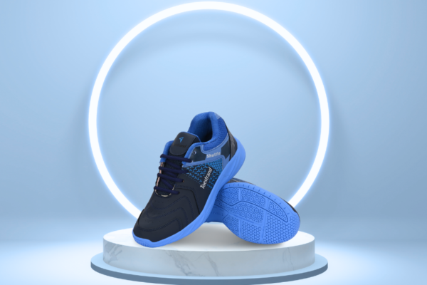 Badminton Squash Table Tennis Volleyball Non-Marking Shoe with Power Cushion (BLUE)
